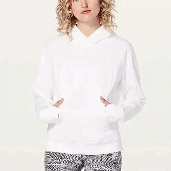 lululemon athletica Tops - SOLD - LULULEMON WHITE HOODED SCUBA SWEATSHIRT